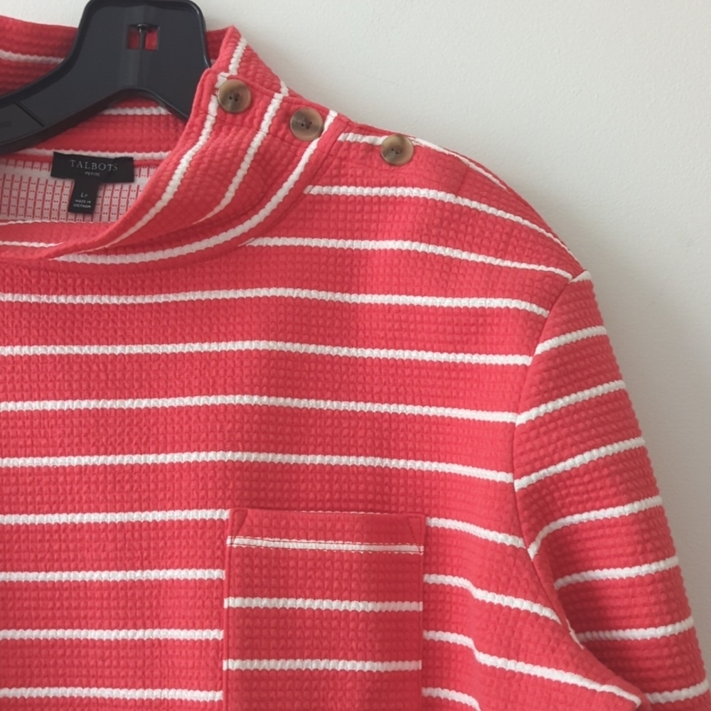 Talbots Petites Button Mockneck Pullover Sweater … - image 3